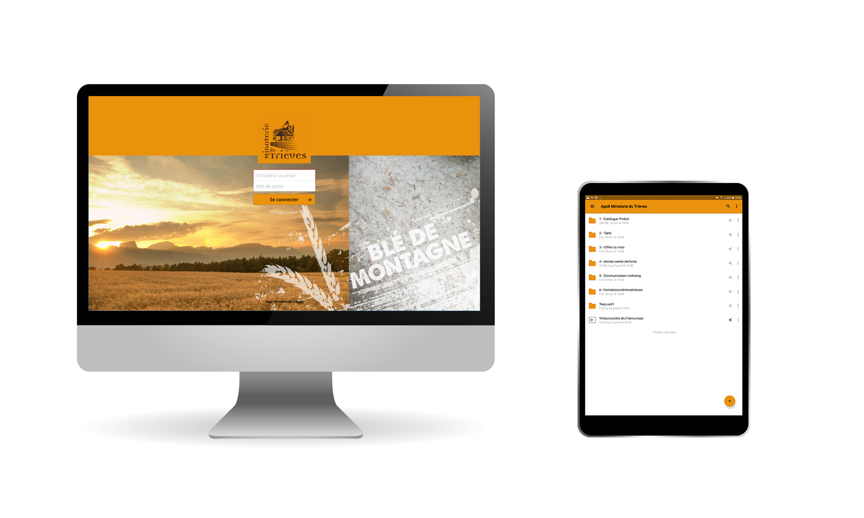 Application web sur tablette